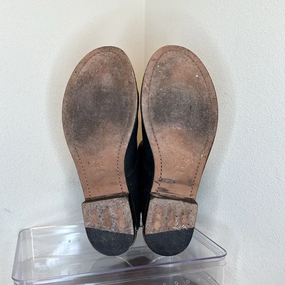 Tory Burch Women’s Black Leather Ankle Boots with Gold Zipper, size 9.5 - Picture 11 of 12